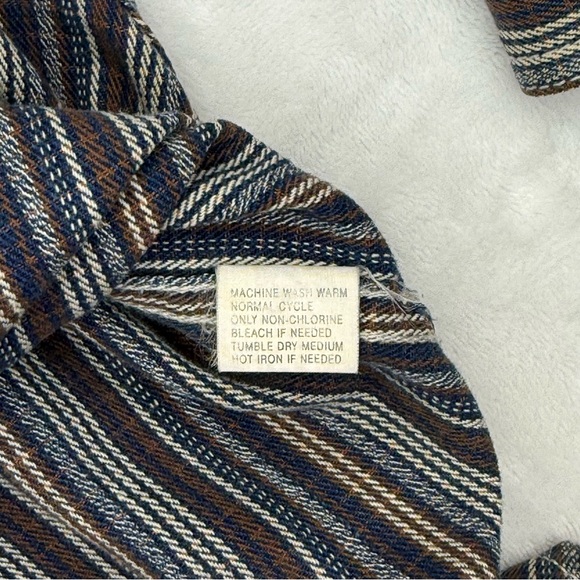 Vintage 90s Levi's Shirt Mens L Striped Twill Western Button Up Long Sleeve - Picture 6 of 9